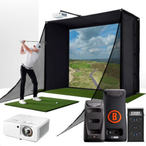 Bushnell LPi Circle B with PlayBetter SimStudio™ COMPLETE Package | Golf Simulator Studio with Impact Screen, Enclosure, Side Barriers, Hitting/Putting Mats, Projector &...