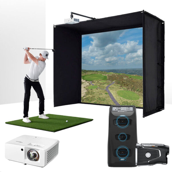 Foresight GC3S with PlayBetter SimStudio™ ESSENTIALS Package | Golf Simulator Studio with Impact Screen, Enclosure, Hitting Mat & Projector