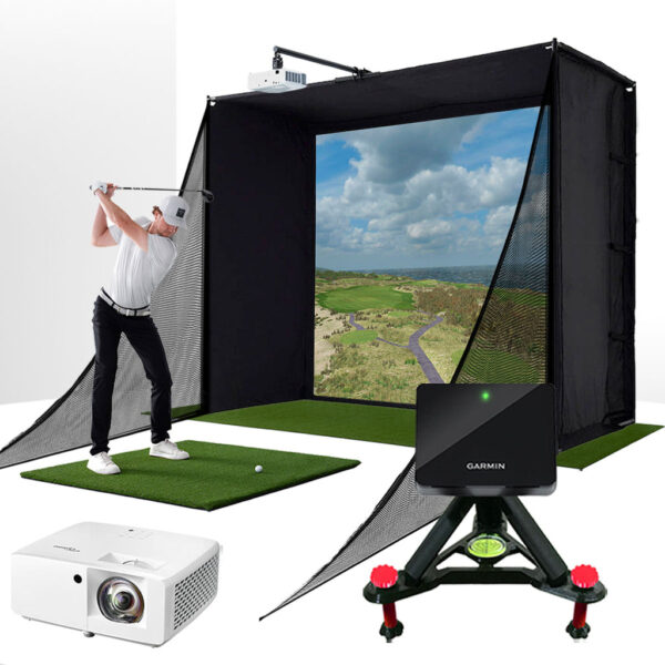 Garmin Approach R10 with PlayBetter SimStudio™ COMPLETE Package | Golf Simulator Studio with Impact Screen, Enclosure, Side Barriers, Hitting/Putting Mats, Projector & Alignment...