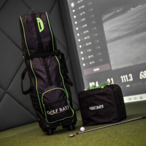GolfBays Rolling Travel Cover, Black , Includes Free Storage Case & Pa