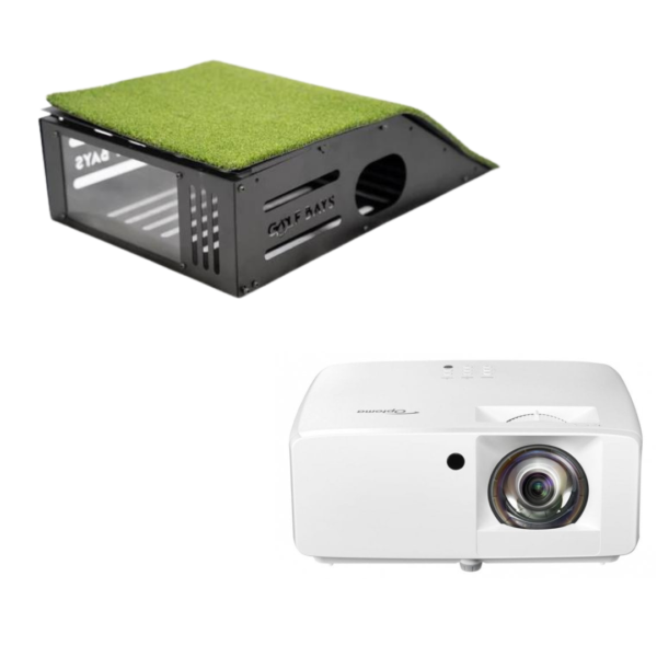 Optoma ZH350ST Short Throw Projector + Floor Mounted Case Bundle Golf