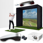 ProTee VX with PlayBetter SimStudio™ ESSENTIALS Package | Golf Simulator Studio with Impact Screen, Enclosure, Hitting Mat, & Projector
