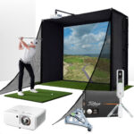 Rapsodo MLM2PRO with PlayBetter SimStudio™ COMPLETE Package | Golf Simulator Studio with Impact Screen, Enclosure, Side Barriers, Hitting/Putting Mats, Projector & Alignment Stand
