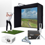 Rapsodo MLM2PRO with PlayBetter SimStudio™ ESSENTIALS Package | Golf Simulator Studio with Impact Screen, Enclosure, Hitting Mat, Projector & Alignment Stand
