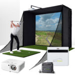 SkyTrak+ with PlayBetter SimStudio™ COMPLETE Package | Golf Simulator Studio with Impact Screen, Enclosure, Side Barriers, Hitting/Putting Mats, Projector & Protective Case