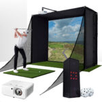 Square Golf with PlayBetter SimStudio™ COMPLETE Package | Golf Simulator Studio with Impact Screen, Enclosure, Side Barriers, Hitting/Putting Mats, & Projector