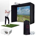 Square Golf with PlayBetter SimStudio™ ESSENTIALS Package | Golf Simulator Studio with Impact Screen, Enclosure, Hitting Mat, & Projector