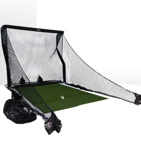 The Net Return Premium Golf Hitting Net Package with Hitting Turf, Side Barriers & Sand Bags