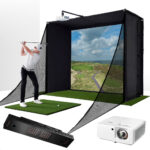 Uneekor EYE XO with PlayBetter SimStudio™ COMPLETE Package | Golf Simulator Studio with Impact Screen, Enclosure, Side Barriers, Hitting/Putting Mats & Projector